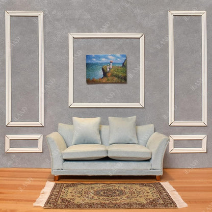 1:12 Scale Modern Miniature Sofa Dollhouse Furniture For Living Room Light Sky Blue Velvet
