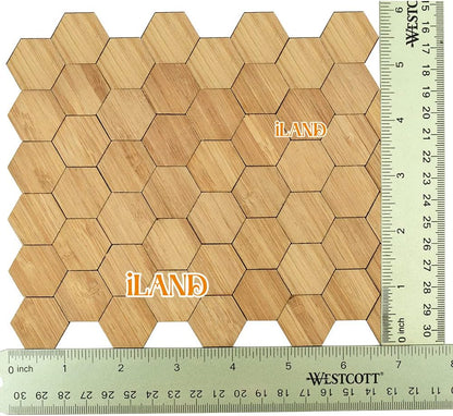 1:12 Scale Bamboo Dollhouse Flooring Miniature Wooden Floor Boards Hexagonal 48Pcs