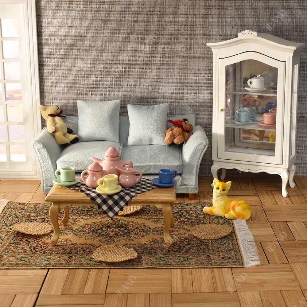 1:12 Scale Bamboo Flooring Miniature Dollhouse Wooden Floor Boards Rectangular 48Pcs
