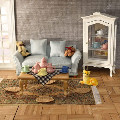 1:12 Scale Bamboo Flooring Miniature Dollhouse Wooden Floor Boards Rectangular 48Pcs
