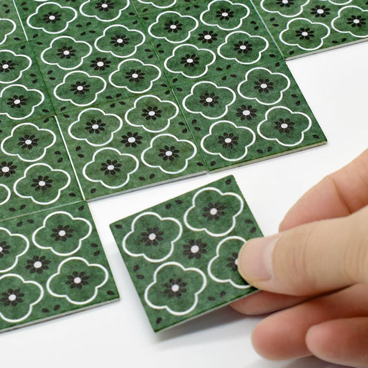 1:12 Scale 1:6 Scale Miniature Dollhouse Floor Tiles Double Sided 30PCS French Green Floral Colorful Terrazzo Miniature Furniture Accessories