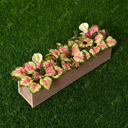1:12 Scale Miniature Dollhouse Plants 2Pcs Caladium Miniature Dollhouse Accessories