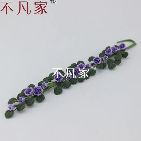 1:12 Scale Miniature Dollhouse Furniture Purple Flower Decor