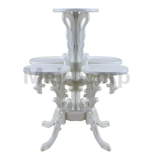 Support de fleurs miniature blanc pour maison de poupée à l'échelle 1:6 - Accessoire de mobilier sculpté à la main