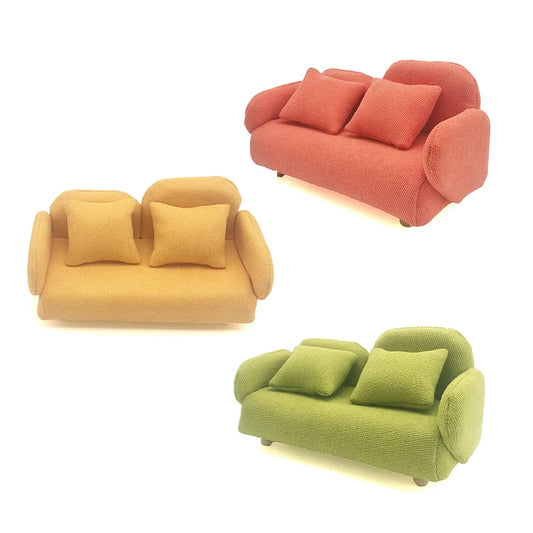 1:12 Scale Miniature Sofa And Pillows Modern Living Room Furniture For Dollhouse Miniatures