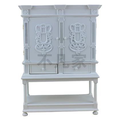 Meuble en bois blanc à l'échelle 1:6 avec tiroirs pour collection de meubles de maison de poupée