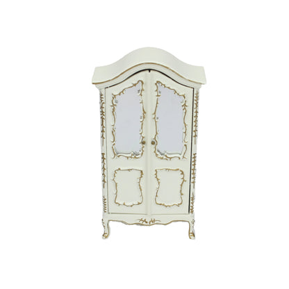 Armario de madera para casa de muñecas, hecho a mano, a escala 1:12 con detalles dorados - Muebles de boutique en miniatura