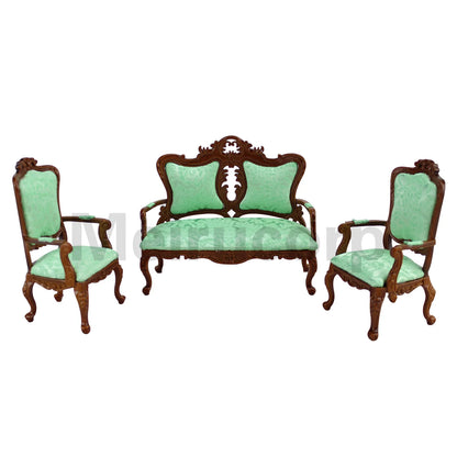 Muebles de sala de estar en miniatura a escala 1:12, sofá de madera, casa de muñecas, muebles en miniatura, modelo de nogal