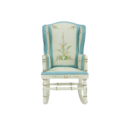 Mecedora en miniatura pintada de blanco a escala 1:12, mueble para casa de muñecas, ideal para sala de estar.