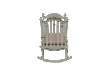Cuna de madera blanca a escala 1:12 para muebles y accesorios de casa de muñecas