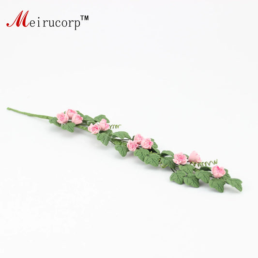 Enredadera de flores flexible en miniatura para casa de muñecas a escala 1:12 para decoración de accesorios