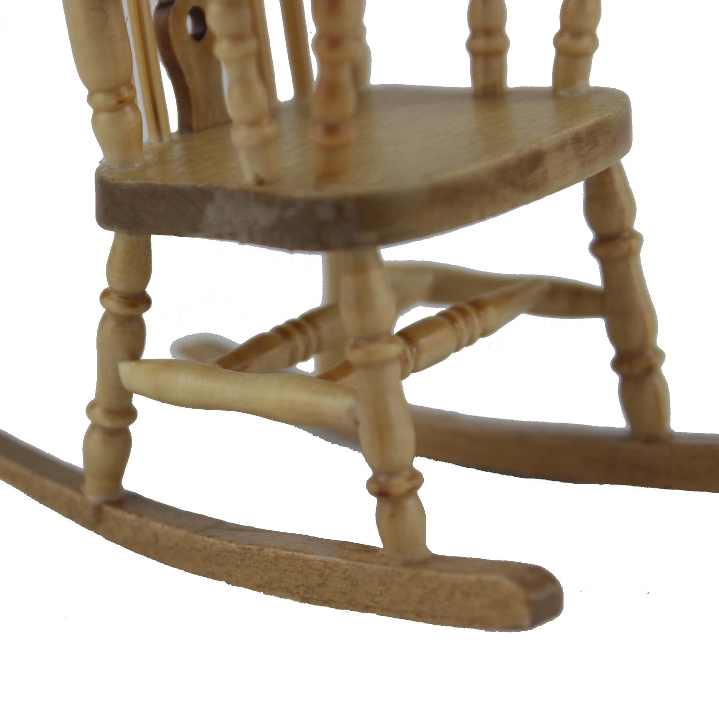 Mecedora de madera en miniatura a escala 1:12, mueble para casa de muñecas, decoración para sala de estar