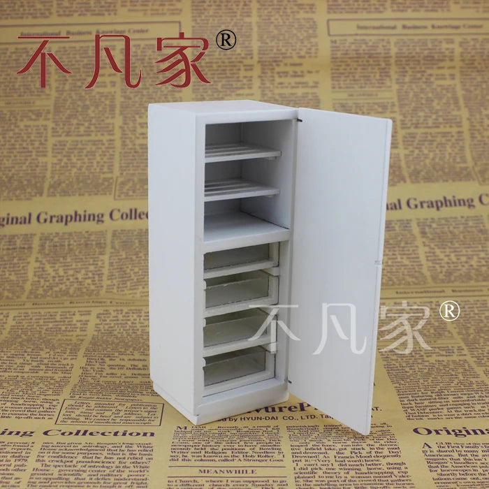 Juego de cocina para casa de muñecas a escala 1:12: refrigerador en miniatura, banco de cocina, microondas y muebles para horno.