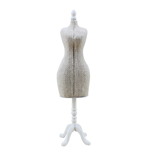 Maniquí de vestido en miniatura para casa de muñecas a escala 1:12 - Mueble decorativo blanco