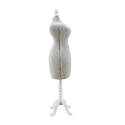 Maniquí de vestido en miniatura para casa de muñecas a escala 1:12 - Mueble decorativo blanco