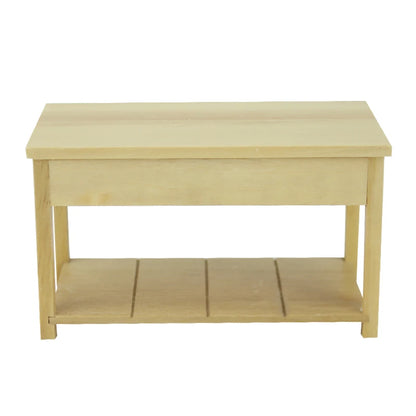 Escritorio de madera en miniatura a escala 1:12, muebles para casa de muñecas, sala de estar y sala de juegos.