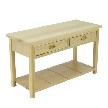Escritorio de madera en miniatura a escala 1:12, muebles para casa de muñecas, sala de estar y sala de juegos.