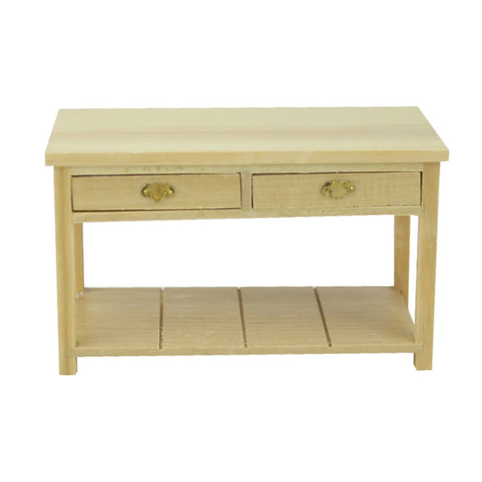 Escritorio de madera en miniatura para casa de muñecas a escala 1:12: el accesorio ideal para muebles pequeños.
