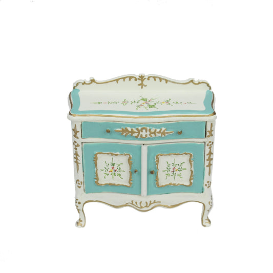 Mueble para pañales de bebé pintado en blanco a escala 1:12, muebles para casa de muñecas en miniatura