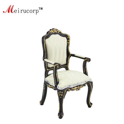 Conjunto de muebles para casa de muñecas en miniatura a escala 1:12: Escritorio y silla con paisaje pintados a mano