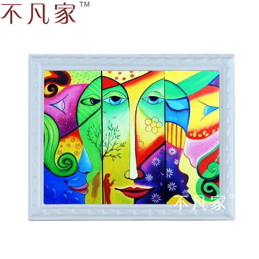 Pintura al óleo abstracta en miniatura a escala 1:12 para casas de muñecas - Decoración de pared colorida C-20