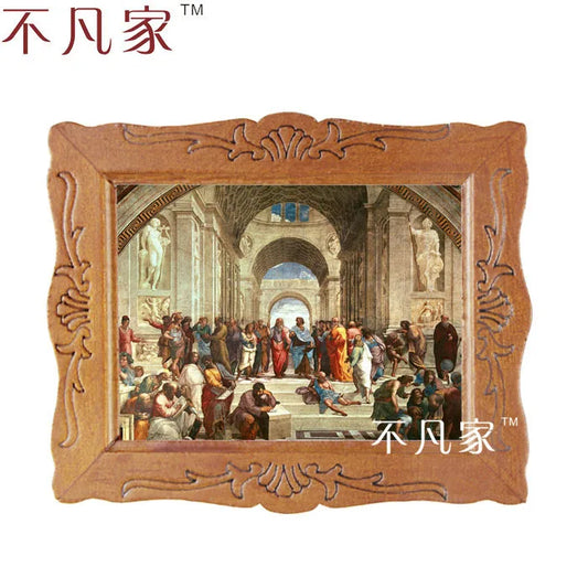 Pintura al óleo renacentista en miniatura a escala 1:12 para decoración de casas de muñecas