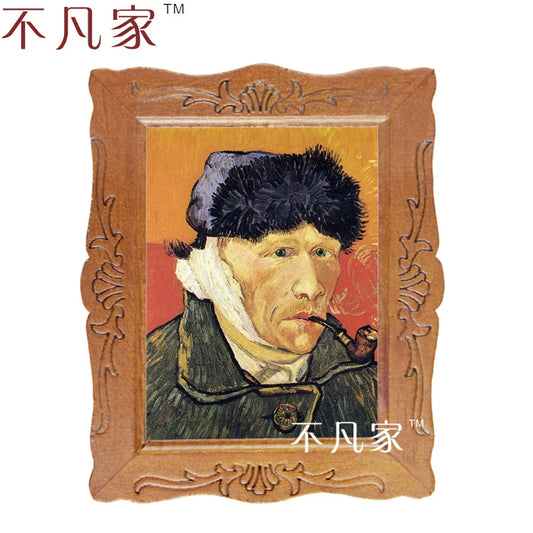 Marco de pintura al óleo en miniatura de Van Gogh a escala 1:12 para decoración de casas de muñecas