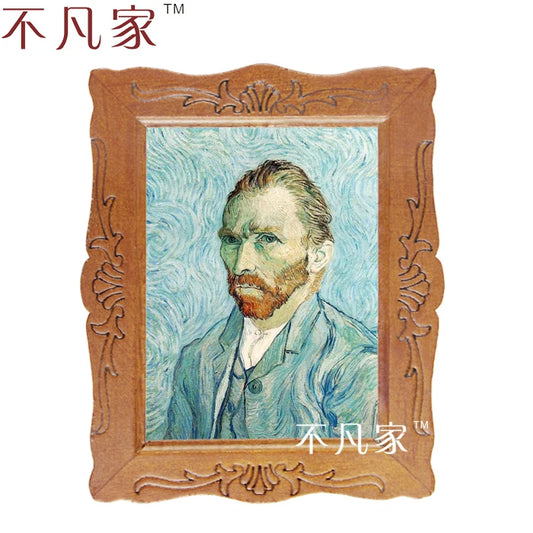 Réplica de pintura al óleo de Van Gogh en miniatura a escala 1:12 para decoración de casas de muñecas
