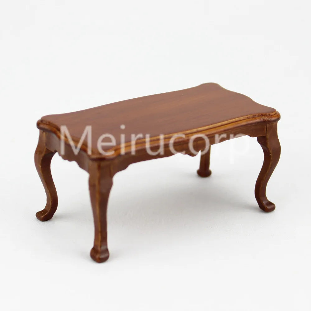 Mesa de té en miniatura de madera para casa de muñecas a escala 1:12