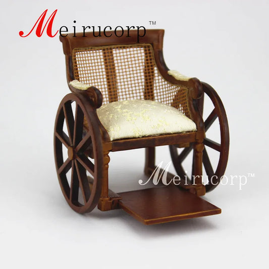 Casa de muñecas en miniatura a escala 1:12, muebles vintage hechos a mano para sillas de ruedas