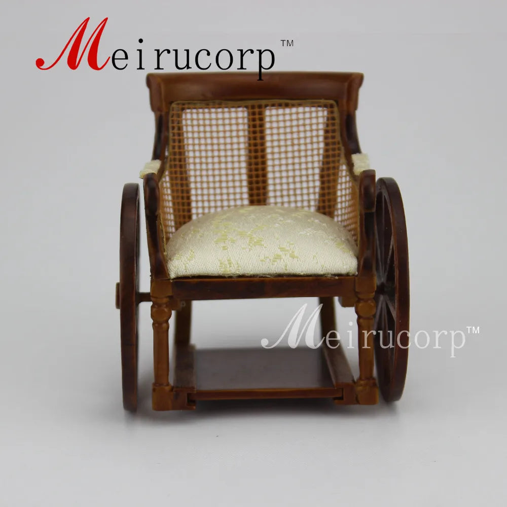 Casa de muñecas en miniatura a escala 1:12, muebles vintage hechos a mano para sillas de ruedas