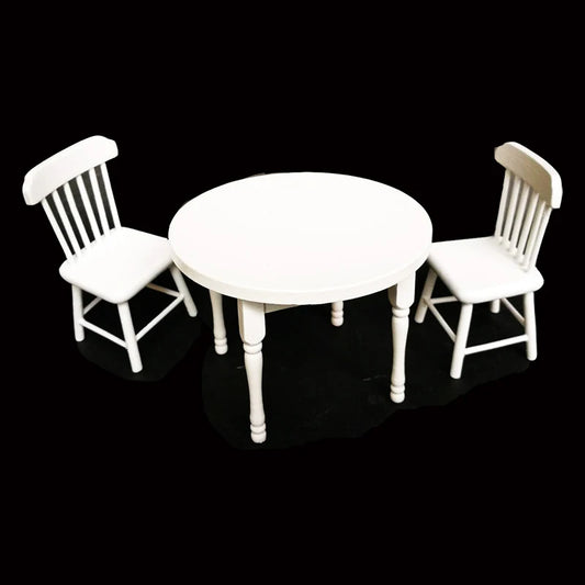 1:12 Scale Miniature Dining Table And Chairs Set For Dollhouse Accessories Miniature Furniture