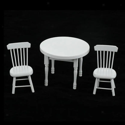 1:12 Scale Miniature Dining Table And Chairs Set For Dollhouse Accessories Miniature Furniture