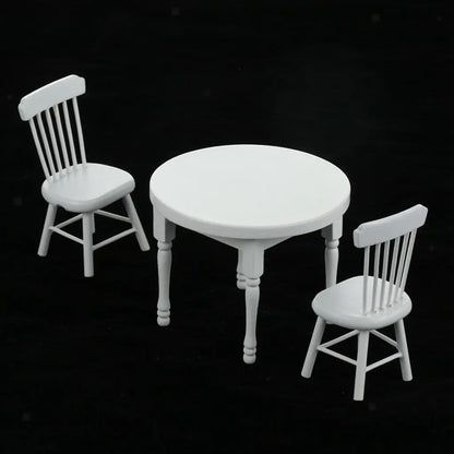 1:12 Scale Miniature Dining Table And Chairs Set For Dollhouse Accessories Miniature Furniture