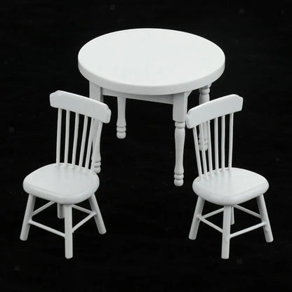 1:12 Scale Miniature Dining Table And Chairs Set For Dollhouse Accessories Miniature Furniture