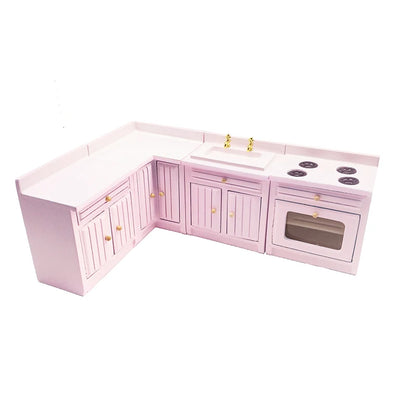 1:12 Scale Miniature Kitchen Cabinet Basin Stove Roaster Dollhouse Furniture Accessories For Dolls