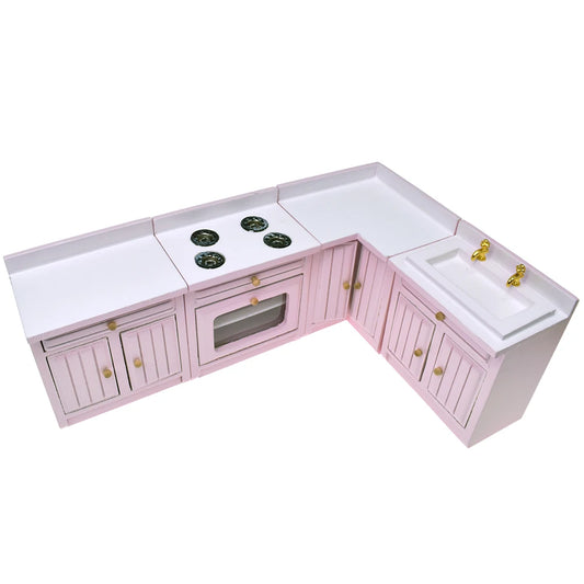 1:12 Scale Miniature Kitchen Cabinet Basin Stove Roaster Dollhouse Furniture Accessories For Dolls