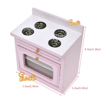 1:12 Scale Miniature Kitchen Cabinet Basin Stove Roaster Dollhouse Furniture Accessories For Dolls