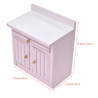 1:12 Scale Miniature Kitchen Cabinet Basin Stove Roaster Dollhouse Furniture Accessories For Dolls