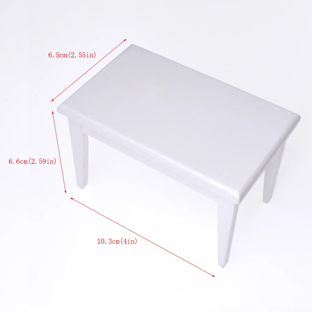 1:12 Scale Miniature White Dining Table And Chairs Set Dollhouse Furniture Accessories For Mini Toys