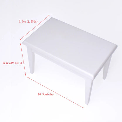 1:12 Scale Miniature White Dining Table And Chairs Set Dollhouse Furniture Accessories For Mini Toys