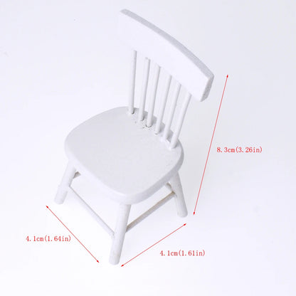 1:12 Scale Miniature White Dining Table And Chairs Set Dollhouse Furniture Accessories For Mini Toys