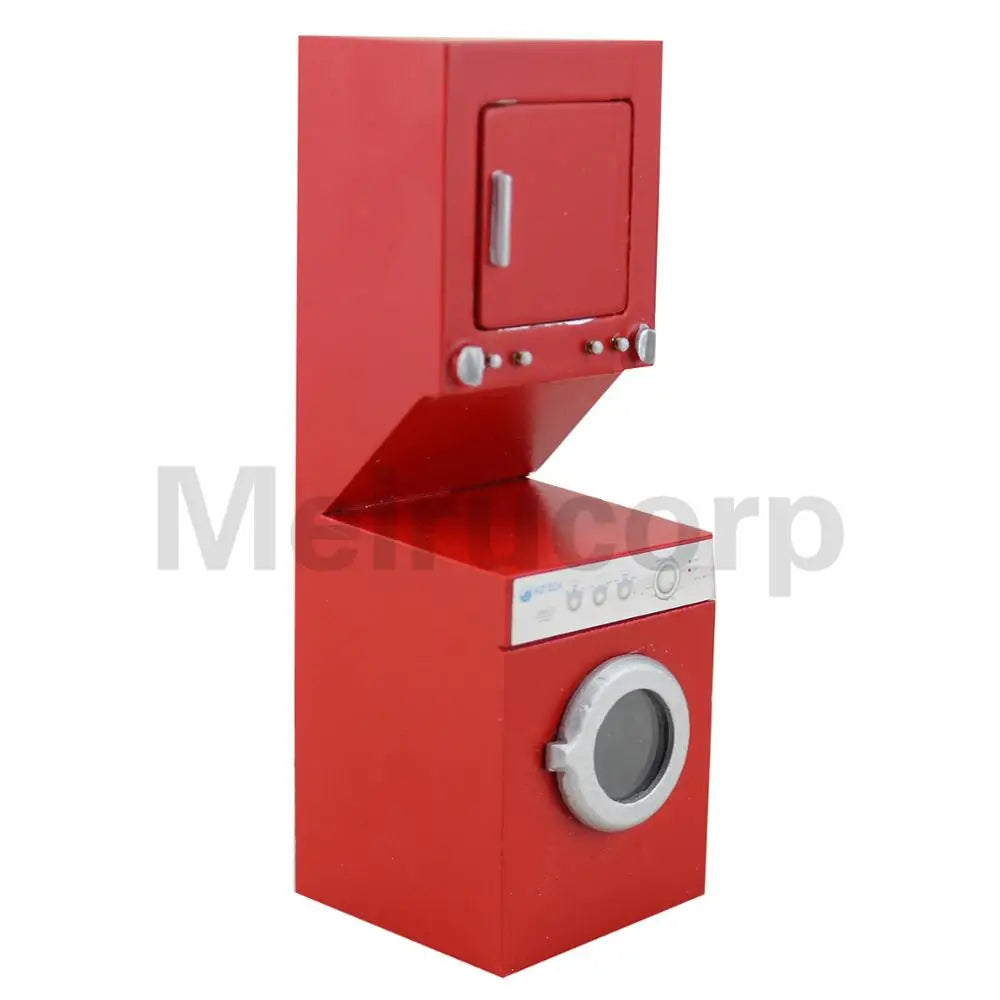 Miniatura de casa de muñecas roja a escala 1:12: lavadora y secadora - Modelo de electrodomésticos y muebles