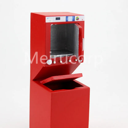 Miniatura de lavadora y secadora para casa de muñecas roja a escala 1:12 | Muebles para electrodomésticos pequeños
