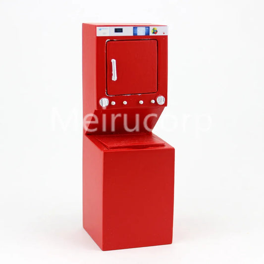 Miniatura de lavadora y secadora para casa de muñecas roja a escala 1:12 | Muebles para electrodomésticos pequeños