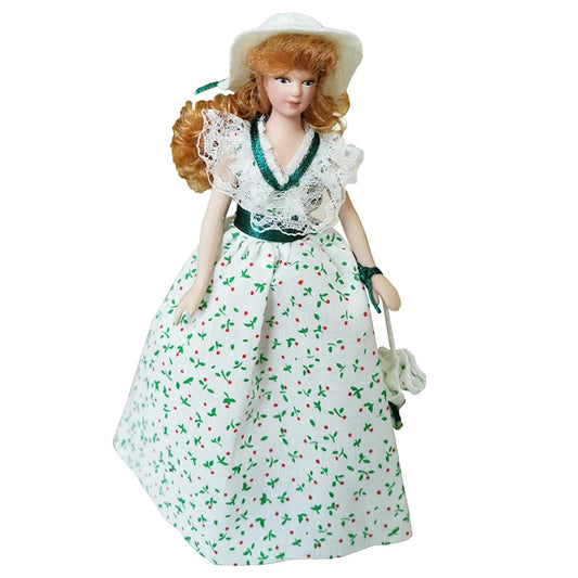 1:12 Scale Miniature Dollhouse Lady Doll With Stand Christmas Toy For Girls Boys Children