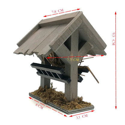 1:12 Scale Miniature Horse Stable Model Outdoor Garden Scene Dollhouse Accessories