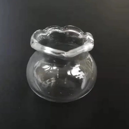 Pot en verre miniature transparent à l'échelle 1:12, pour maison de poupée, cuisine, chambre, jouet pour enfants, cadeau, jeu de simulation, accessoires de meubles miniatures