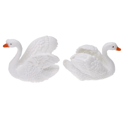 1:12 Scale Miniature Swan Figurine Set Dollhouse Accessories Animal Model Home Ornament Fairy Garden Decoration DIY Craft