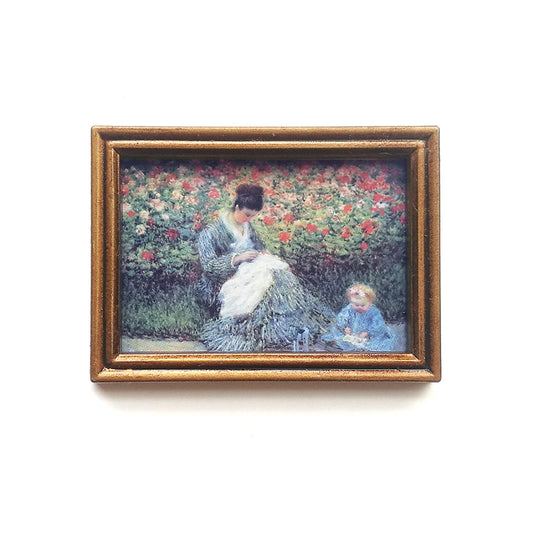 Peinture encadrée miniature à l'échelle 1:12 pour accessoires de maison de poupée à faire soi-même